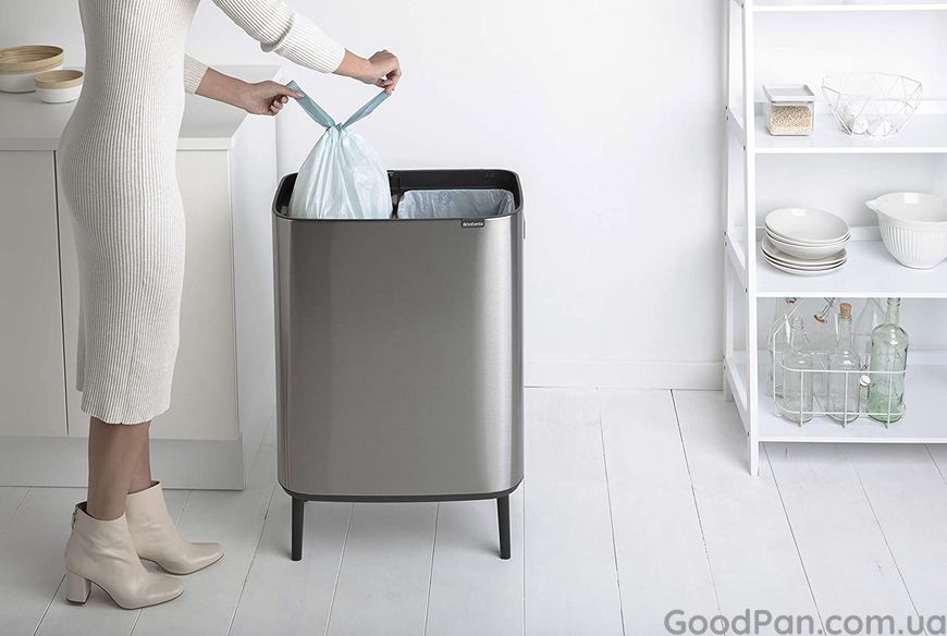 Відро для сміття Brabantia Touch Bin Bo Hi 2х30 л, матова сталь із захистом від відбитків 130649 фото