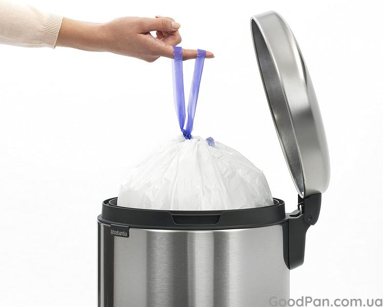 Ведро для мусора Brabantia Pedal Bin 20 л, матовая сталь с защитой от отпечатков 111907 фото