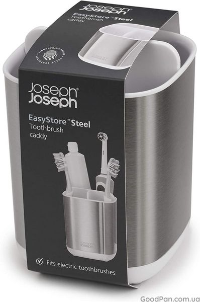 Органайзер для зубных щёток стальной Joseph Joseph Easy Store 3 отсека 70530 фото