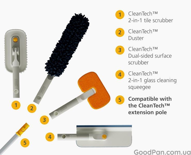 Щітка 2 в 1 для миття скла та дзеркал Joseph Joseph CleanTech 36&times;10&times;6 см 6500014 фото