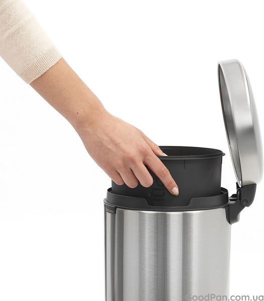 Ведро для мусора Brabantia Pedal Bin 5 л, стальное-матовое 112645 фото