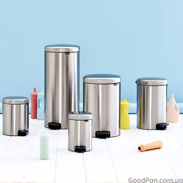 Ведро для мусора Brabantia Pedal Bin 5 л, стальное-матовое 112645 фото