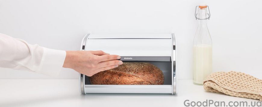 Хлебница Brabantia Roll Top со сдвигающейся крышкой 26.5x31.6x17.3 см, белая 306044 фото