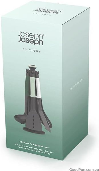 Набір лопаток і ложок на підставці, що обертається Joseph Joseph Elevate 7 пр, зелений 10540 фото