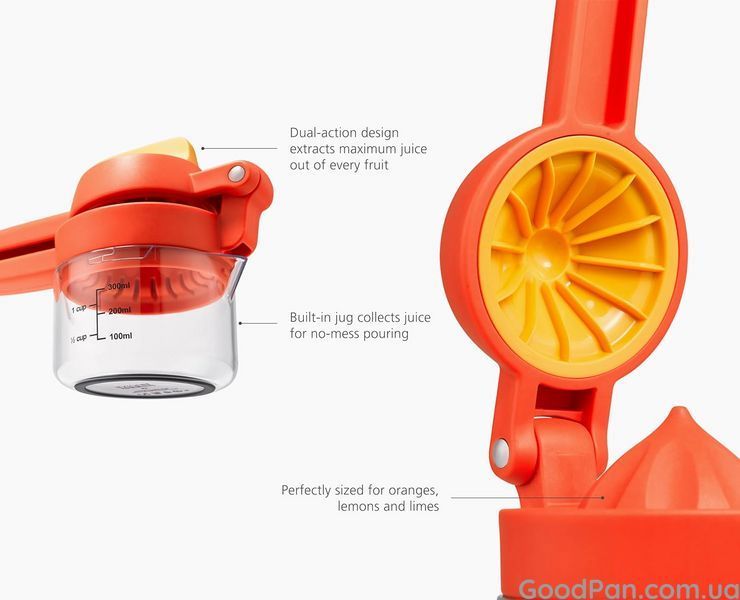 Цитрус-прес з чашею 0.3 л. Joseph Joseph JuiceMax Plus подвійної дії 1000086 фото