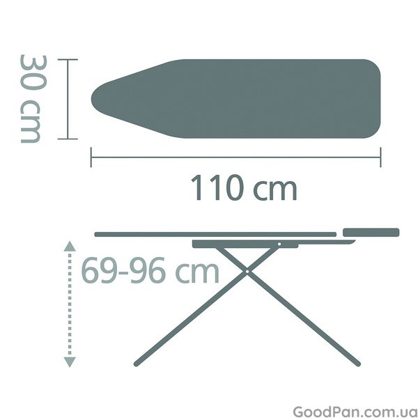 Дошка прасувальна з посиленою підставкою для парової праски Brabantia - A (110x30 см), ранковий бриз 134180 фото