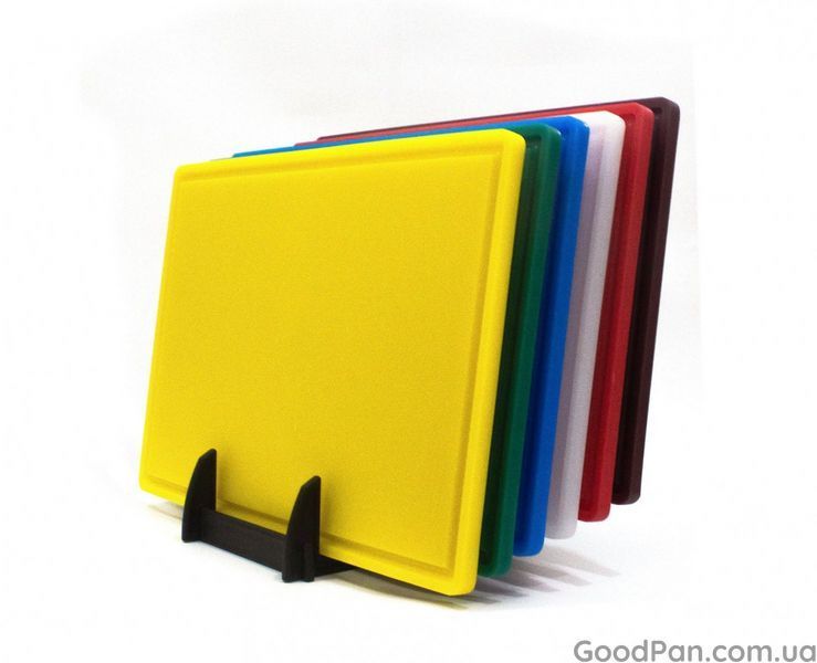 Дошка обробна One Chef HDPE з жолобом 60&times;40&times;1.8 см, 6 протиковзких ніжок, червона 113001 фото