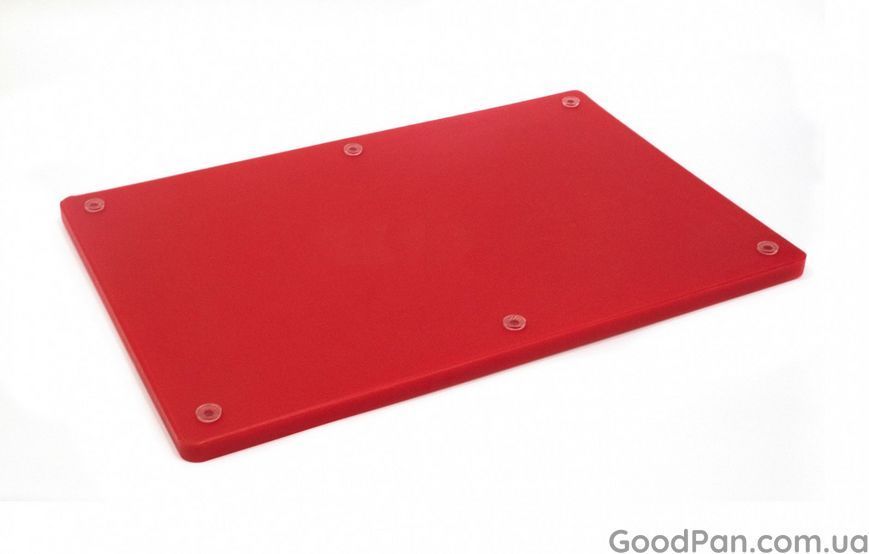 Дошка обробна One Chef HDPE з жолобом 60&times;40&times;1.8 см, 6 протиковзких ніжок, червона 113001 фото