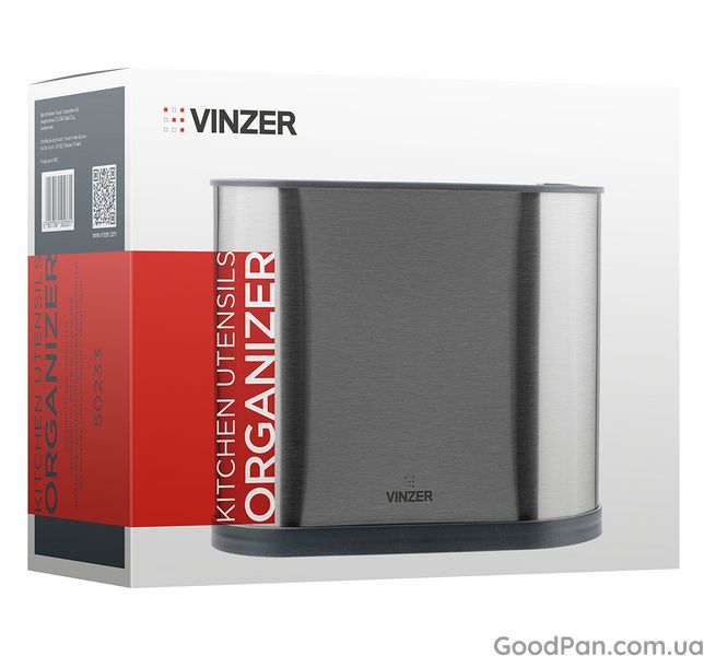 Органайзер для ножів і кухонних аксесуарів Vinzer Graphite 23х18.5х10 см 50233 фото