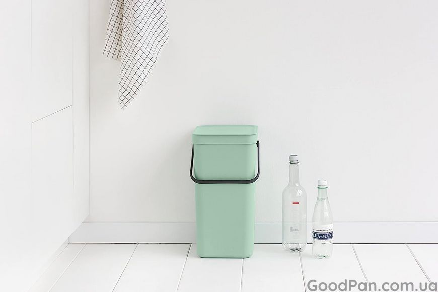 Ведро для мусора Brabantia Sort & Go 16 л, мятное 211867 фото