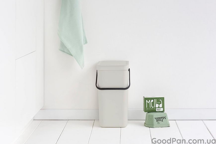 Ведро для мусора Brabantia Sort & Go 16 л, светло-серое 213465 фото