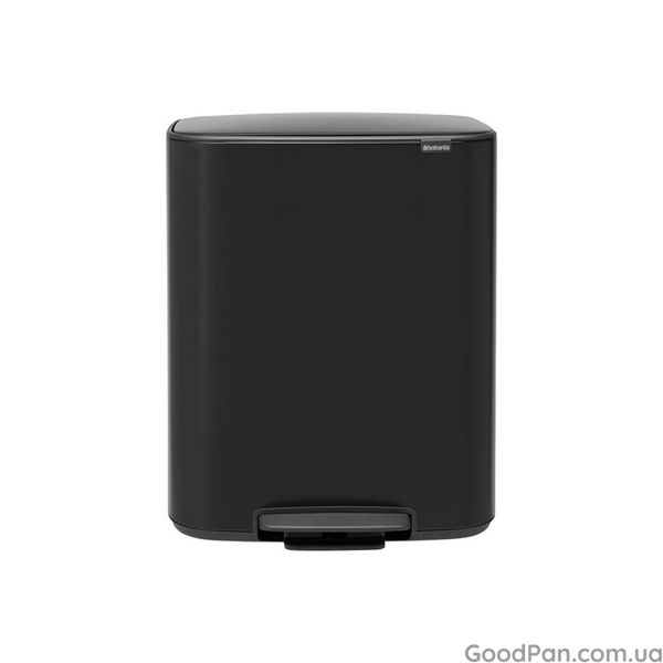 Відро для сміття двосекційне Brabantia Bo Pedal Bin 2x30 л, чорне 211508 фото