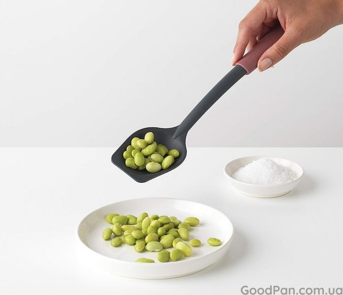 Кухонная ложка со скребком Brabantia Tasty 31 см, бордовая 122743 фото