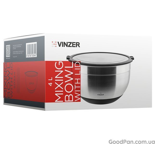 Миска кухонная с крышкой Vinzer 24х13.3 см, 4 л 50344 фото