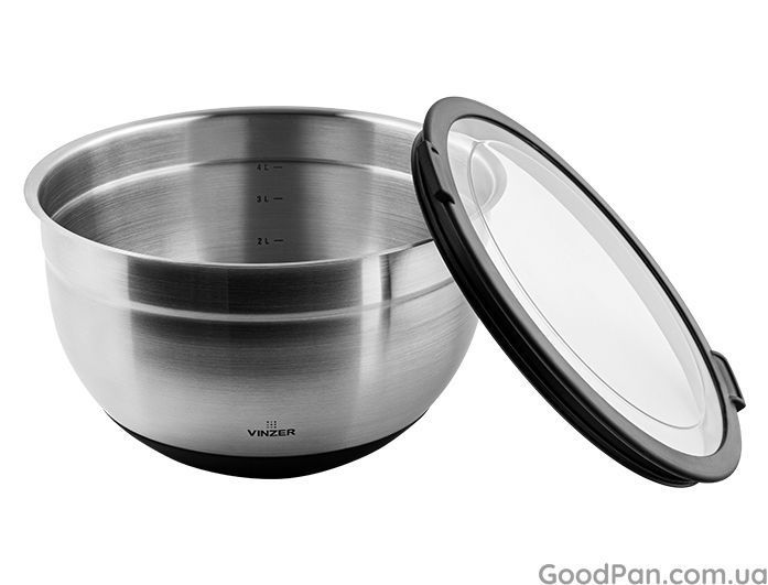 Миска кухонная с крышкой Vinzer 24х13.3 см, 4 л 50344 фото