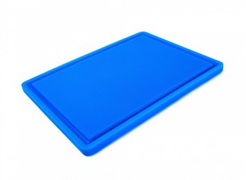 Дошка обробна One Chef HDPE з жолобом 40×30×1.8 см, 4 протиковзні ніжки, синя 113015 фото