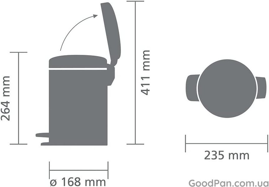 Ведро для мусора Brabantia Pedal Bin 3 л, бежевое 149887 фото