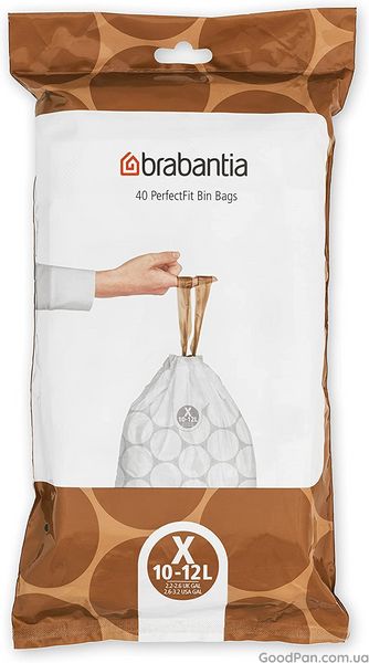 Набір пакетів для сміття Brabantia - X (10-12 л), 40 шт 138041 фото